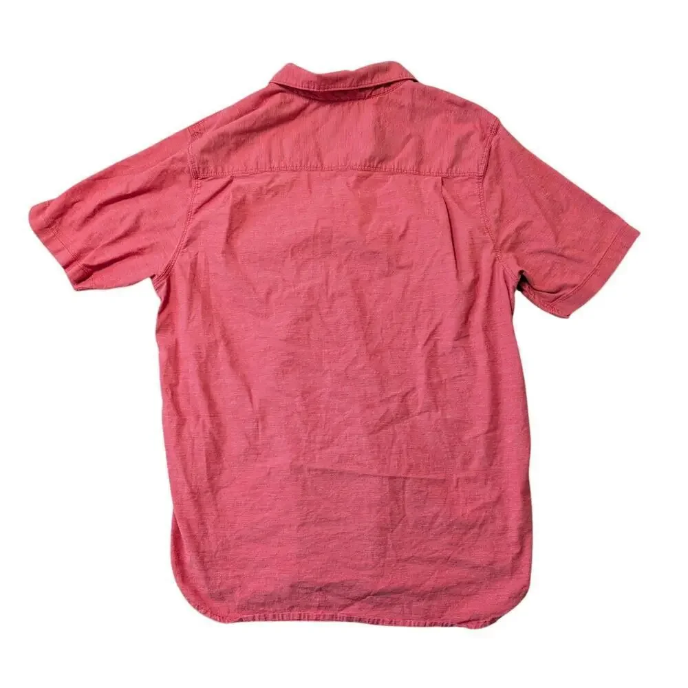 THE NORTH FACE men's Short sleeve, button down shirt, size Large, Red Stripe
